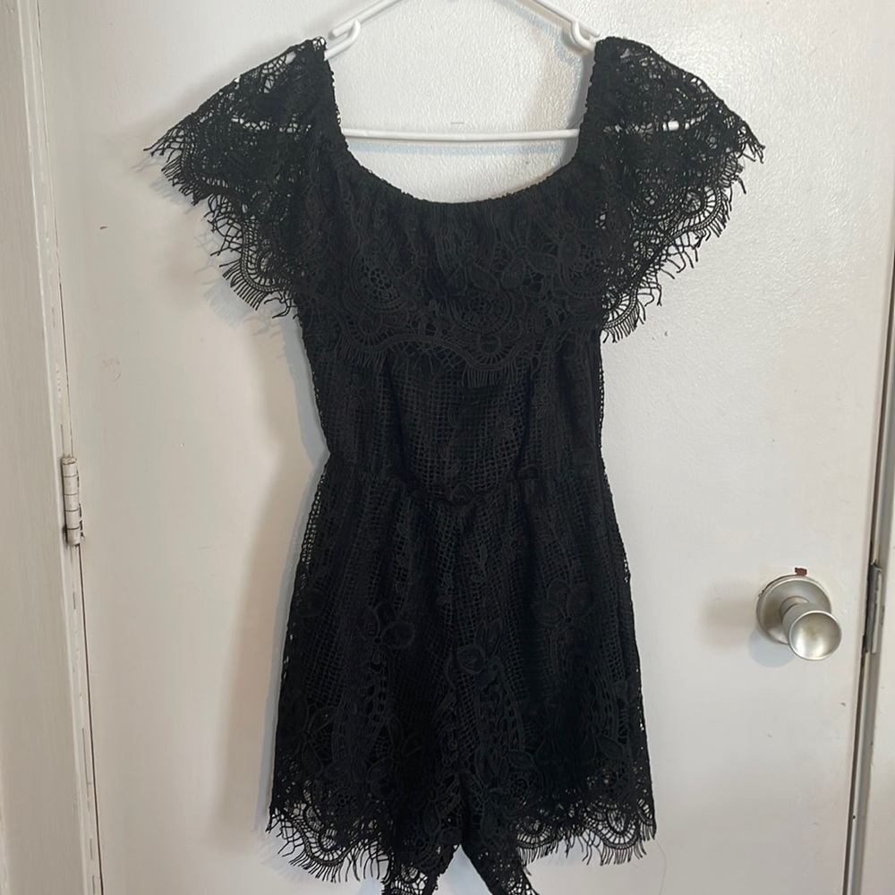 Black lace romper